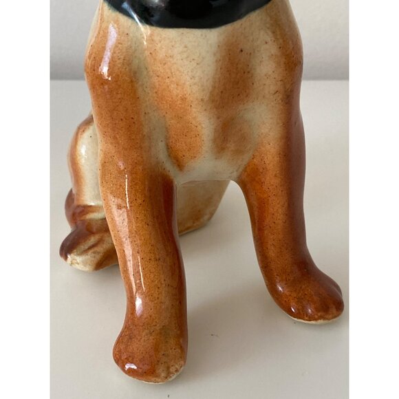 Hound Dog Vintage Glazed Ceramic Sitting Figurine Unmarked 7 Inches - Picture 4 of 16